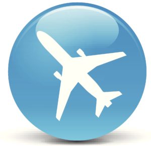 Light blue plane button