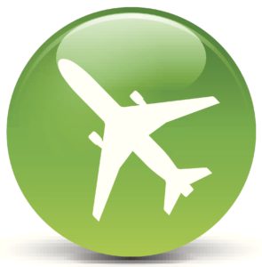 Green Airplane button